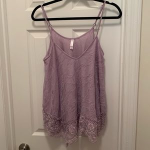 Lavender Lace Tank Top
